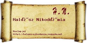 Halász Nikodémia névjegykártya
